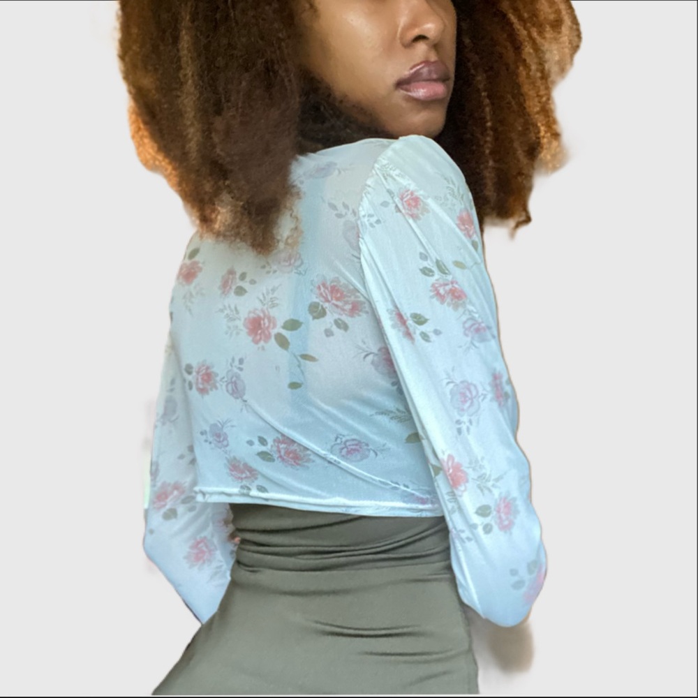 Sheer Floral Crop Top